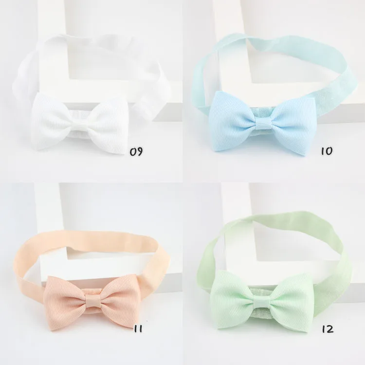 

20 Colorful Candy Color Kids Headband Ribbon Bows Elastic Hair Bands Cute Newborn Girls Bow Headwear Hairband Hair Accessories