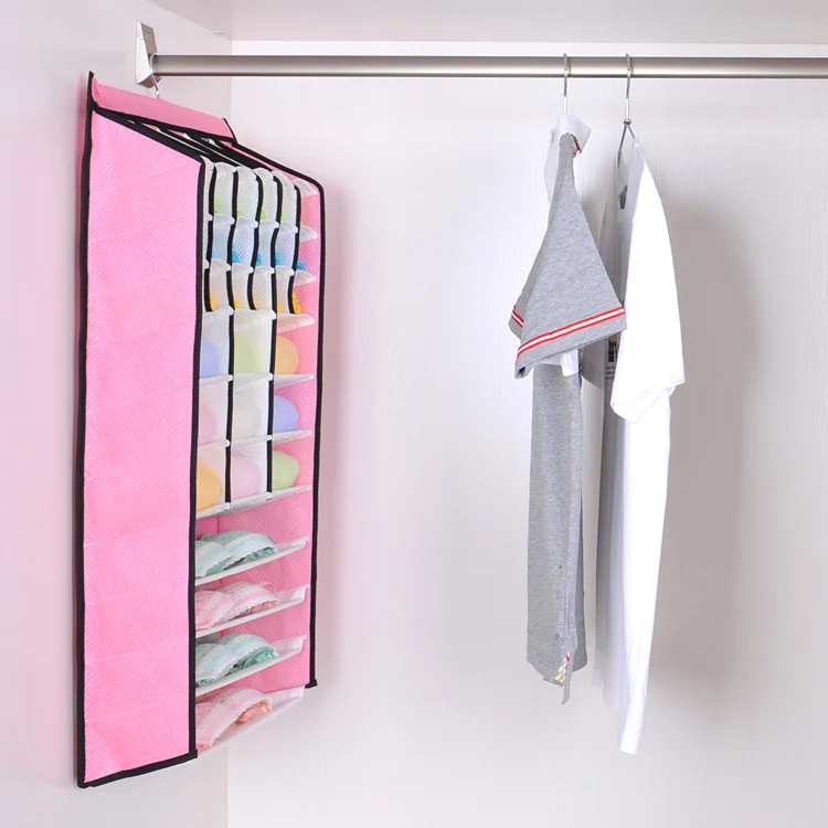 Hanging Storage Bag With Cover 1pcs Multifunctional Solid Wardrobe Organizer With 31 Cells Easy Tidy Storage Bag For Underwear Hanging Storage Bag With Cover 1pcs Multifunctional Solid Wardrobe Organizer With 31 Cells Easy Tidy Storage Bag For Underwear
