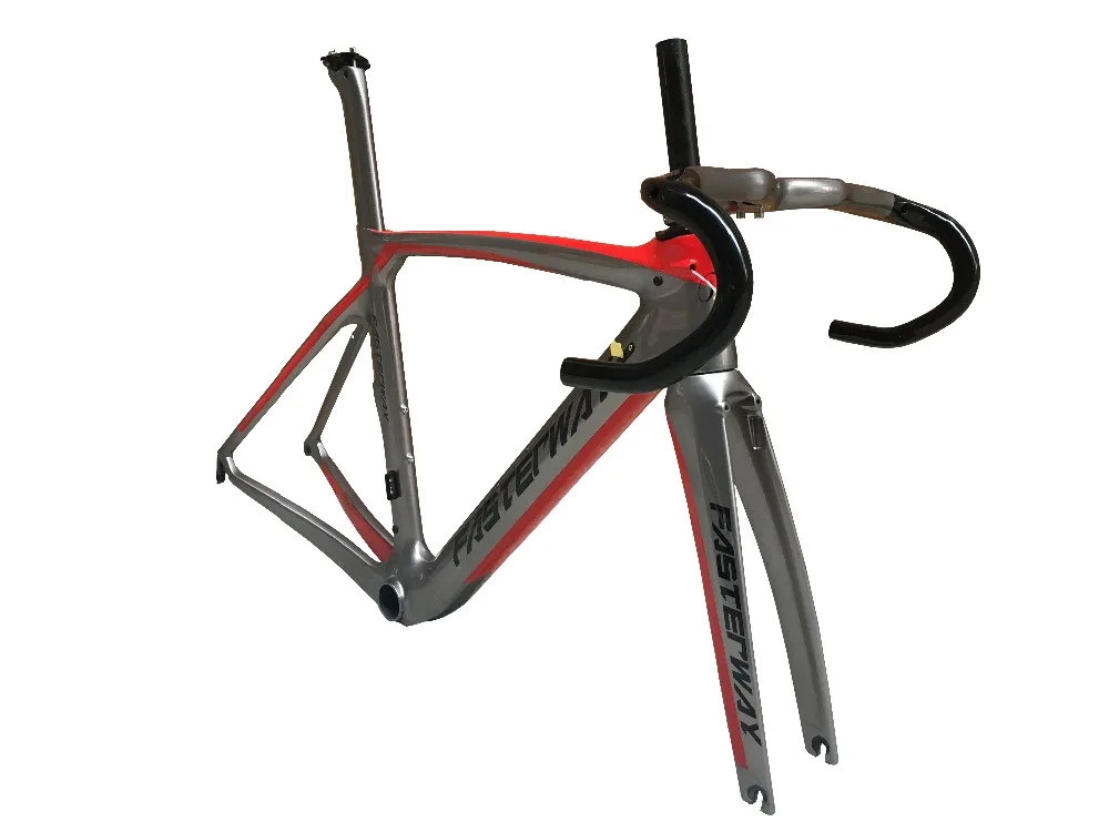 Clearance disc brake fasterway XR4 celeste blue with black carbon road frame bike frameset:carbon bike Frame+Seatpost+Fork+Clamp+Headset 4