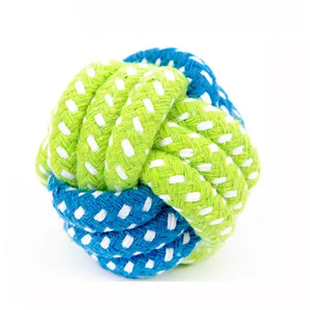 Green Toy Pet Dog Chews Cotton Rope Knot Ball Grinding Teeth Odontoprisis Pet Toys Large Small Puppy doggy chewing Ball sale - Цвет: F