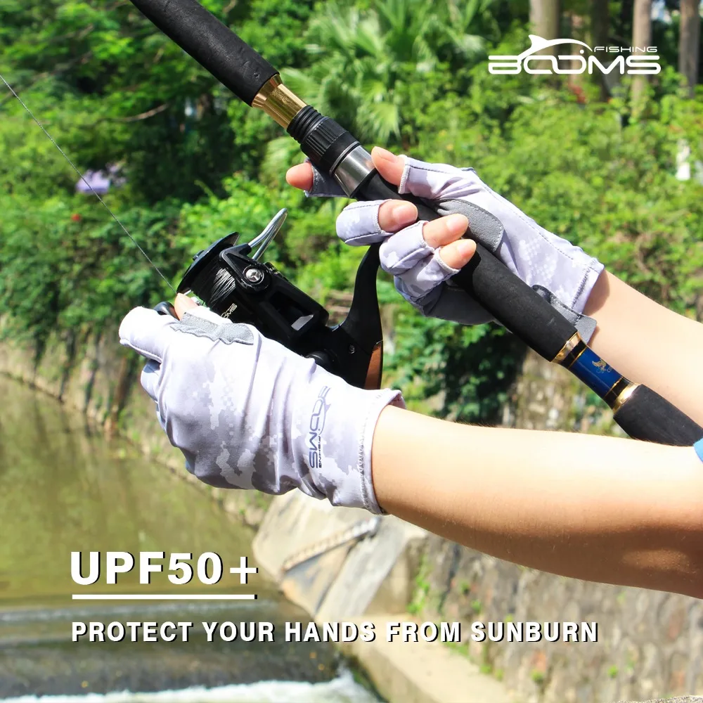 Booms FG2 рыболовные перчатки без пальцев, рыболовные анти-УФ Защита от солнца UPF50+ противоскользящие дышащие уличные