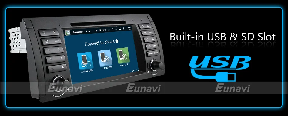 Eunavi 1 din 4 г 64 г Android 9 автомобильный dvd-плеер для BMW E53 E39 X5 мультимедийный Радио Стерео " Восьмиядерный 8 ядерный dsp Wifi 4G Bluetooth