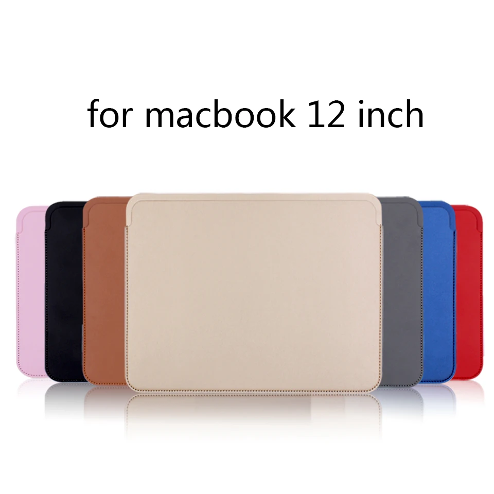 High quality PU Laptop Sleeve Notebook Bag Pouch Case for Macbook Retina 12 inch Unisex Liner