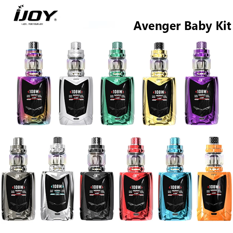 IJOY Мститель Детский комплект Max 108 Вт AI Voice Cntrol поле Mod Vape с двойной 20350 батарея Pod электронная сигарета испаритель