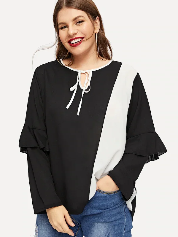 

2019 Summer Casual t shirt Chiffon Patchwork O-Neck Tops Shirts Flare Sleeve T-Shirts Plus size 5XL XXXXL Vintage tshirt