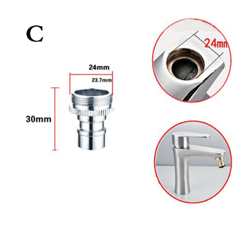 20 мм/22 мм/24/25 мм G3/4 G1/2 кухоный очиститель воды кран адаптер к аэратору, вода, аксессуары для очистителя Женский или с наружной резьбой - Цвет: C