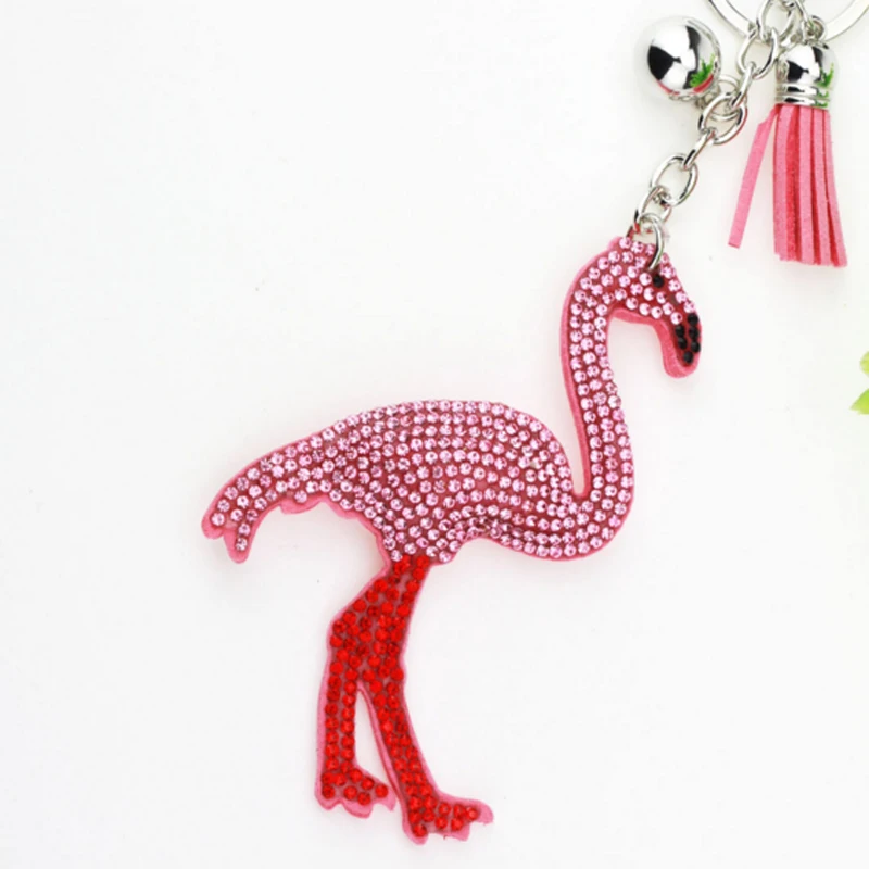Felyskep Fashion Crystal Rhinestone Flamingo Key Chain Key Chain Car