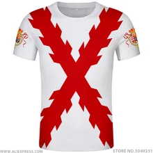 Испанская империя футболка на заказ имя Испания империо футболка бордовая испанская католическая монархия принт флаг крест одежда