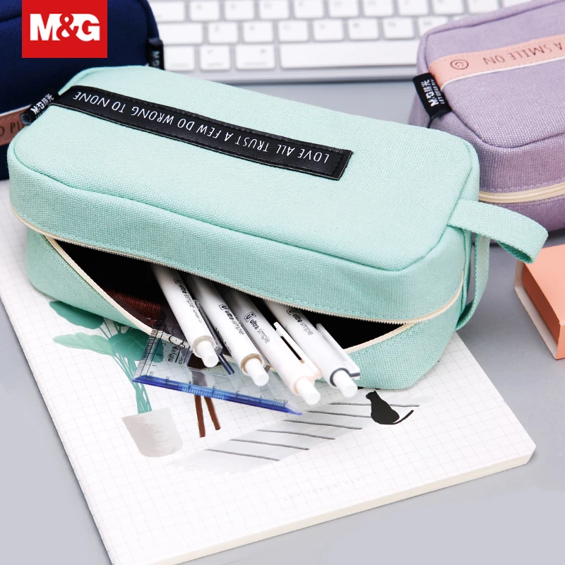 

Large Capacity Square Canvas Pencil Case Creative Zipper Pencil Bag Pen Pouch Makeup Bag Student Gifts School Supplies APBN3679