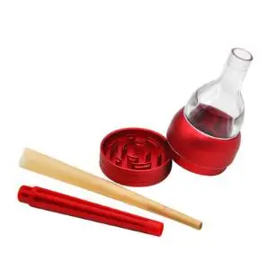 

With Cone Roller Multi-function Funnel Plastic Grinder Tobacco Herb Spice Crusher two-layer smoker