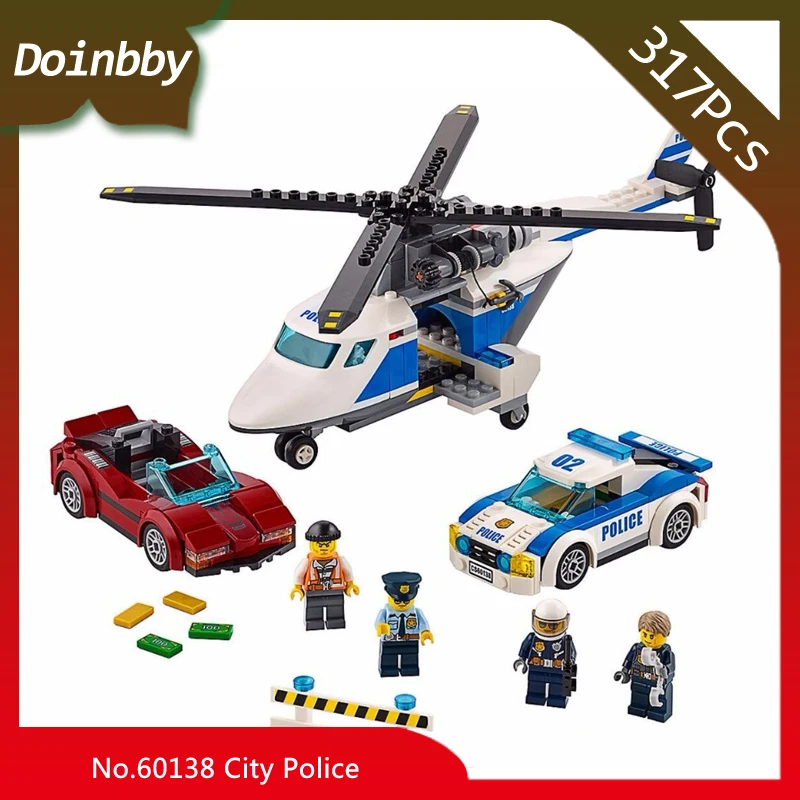 

317Pcs City Series High-Speed Chase Set Building Block BricksKids Toys Birthday Gifts Compatible with Legoings 60138