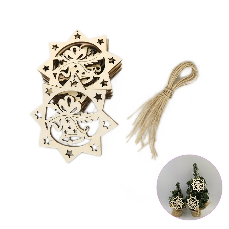 

10PCS Natural Wooden Snow Flakes Star Shape DIY For Craft Card Making Scrapbooking Pendant Gifts Xmas Arts Wedding Decor