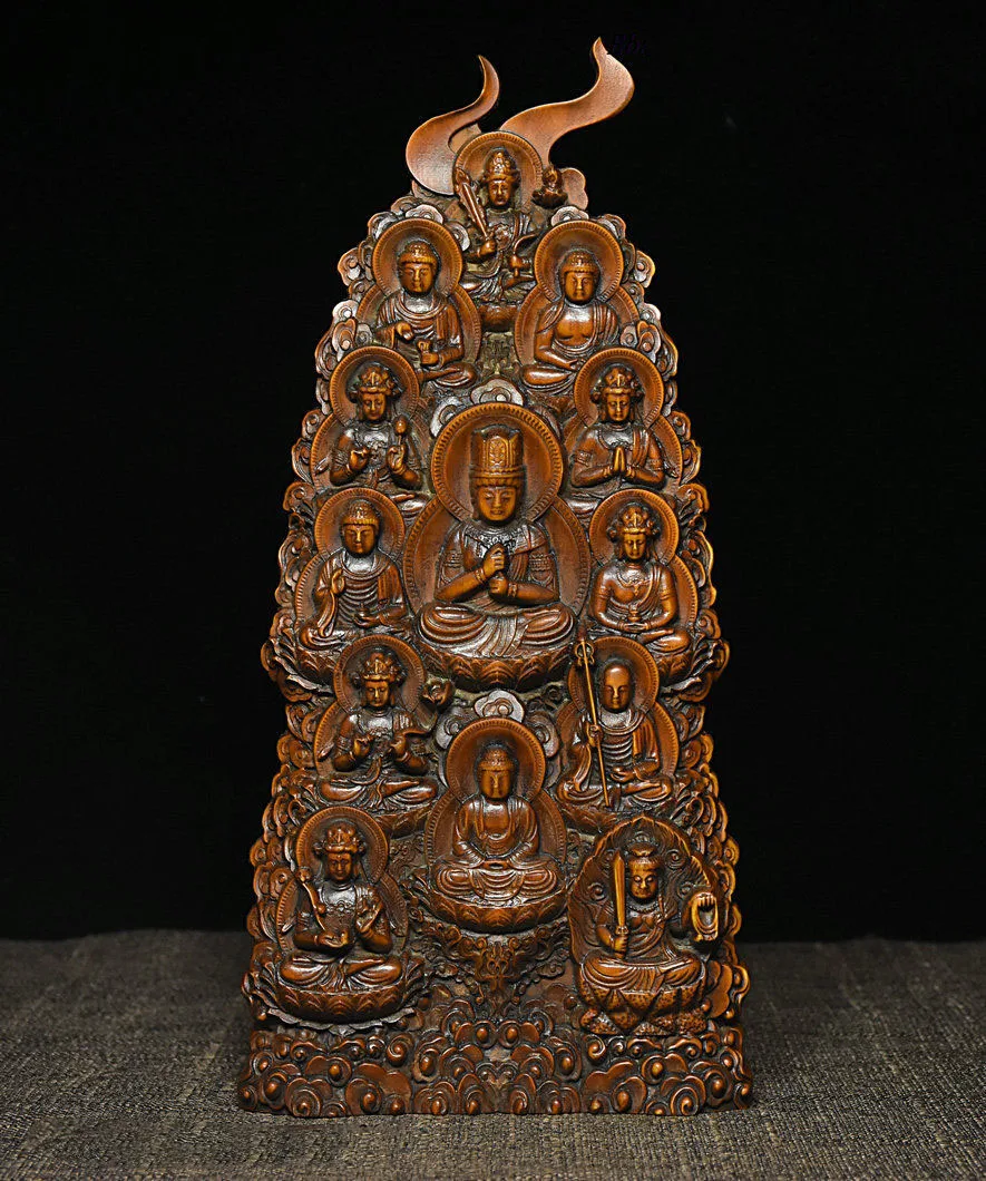 chinese folk Wood boxwood carving Sakyamuni Tathagata Buddha Buddhism Statue