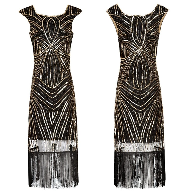 

Flapper Dress Sequined with Tassels Bodycon Vintage 1920s Gatsby Dresses Sexy Robe Handmade Beading Flapper Party Dress Uk