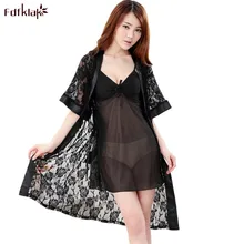 Fdfklak, кружева, выдалбливают, сексуальные халаты, женские, короткий рукав, v-образный вырез, два предмета, халат, набор, женские халаты, ночное белье, кимоно