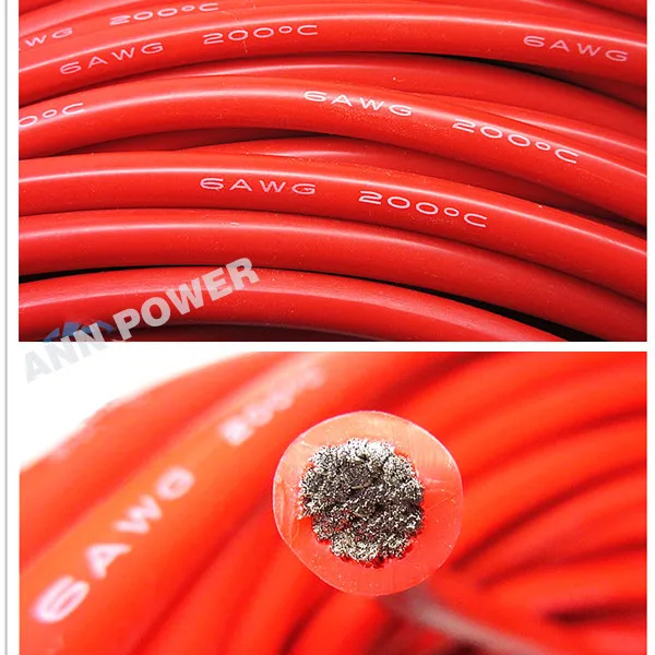 6AWG силиконовый провод 6 AWG 6# кремнезем гель провода устройство проводник 3200/0. 08 мм AWG 8 высокая температура кабель из луженой меди