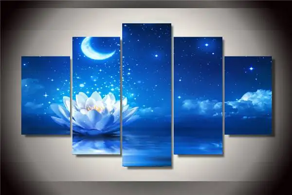 Hd печать цветок лилии цветение воды холст декор комнаты плакат картина