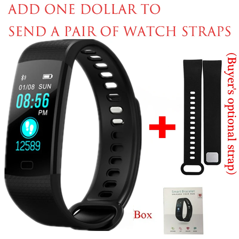 

Y5 Smart men watch Band Heart Rate Tracker Fitness Tracker Smartband IP67 waterproof Smart Wristband Smart Watch Men Bluetooth