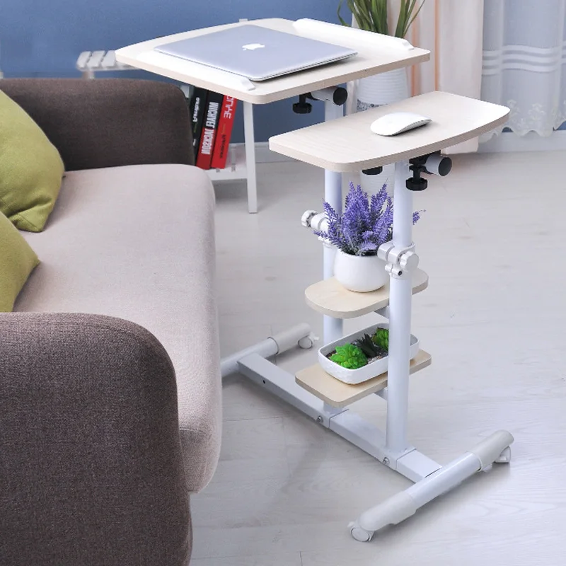 Laptop table Wooden standing office desk Height adjustable computer desk Can be moved folding table