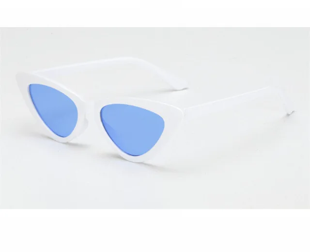 Маленькие кошачьи глаза треугольные милые сексуальные ретро кошачьи Солнцезащитные очки женские маленькие черные белые винтажные недорогие солнцезащитные очки oculos de sol - Цвет линз: C13