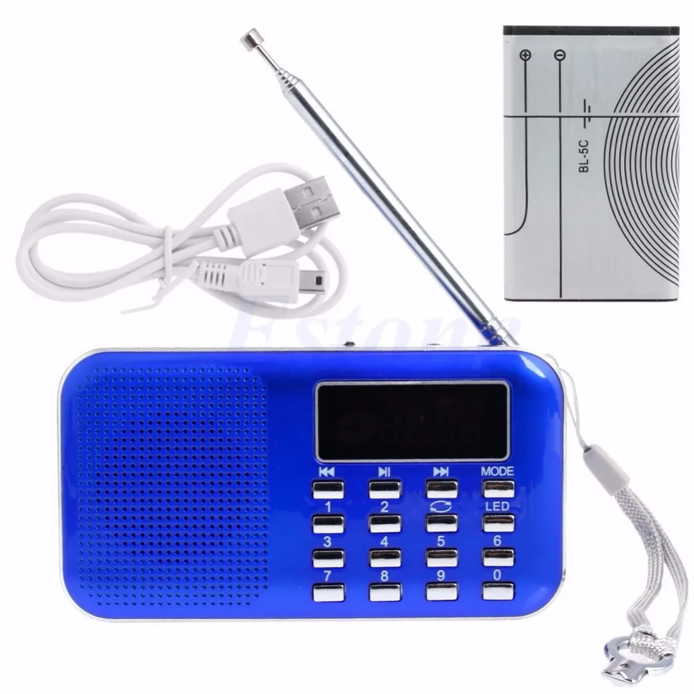 1 шт. мини портативный lcd цифровой fm-радио динамик USB Micro SD TF карта Mp3 музыкальный плеер