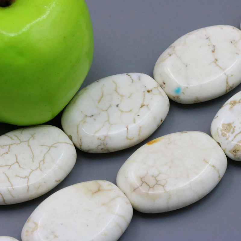 Oval shape white Turkey Stone 18X25mm loose beads 15
