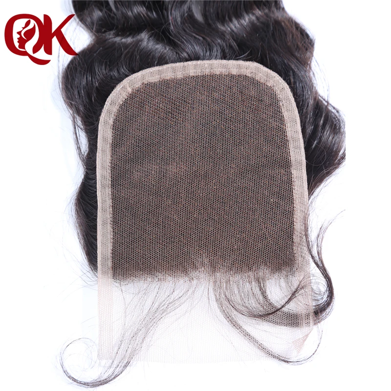 QueenKing волосы бразильские волосы remy волосы на шнуровке глубокая волна " x 4" 10-18 дюймов отбеленные узлы человеческие волосы закрытие натуральный цвет