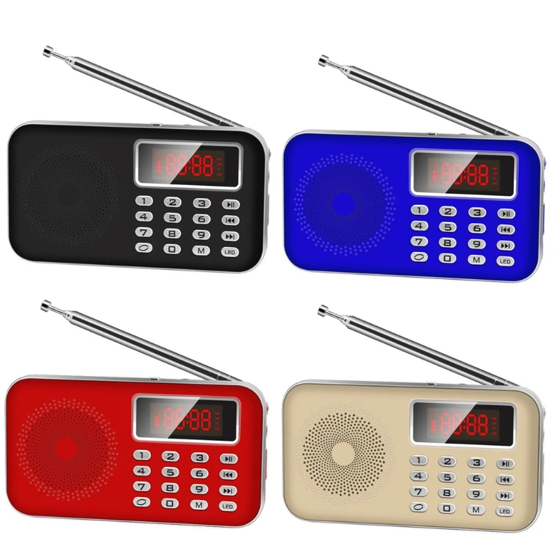 

New Rechargeable Digital AM/FM Radio Speaker AUX U Disk TF MP3 Player LED Flashlight