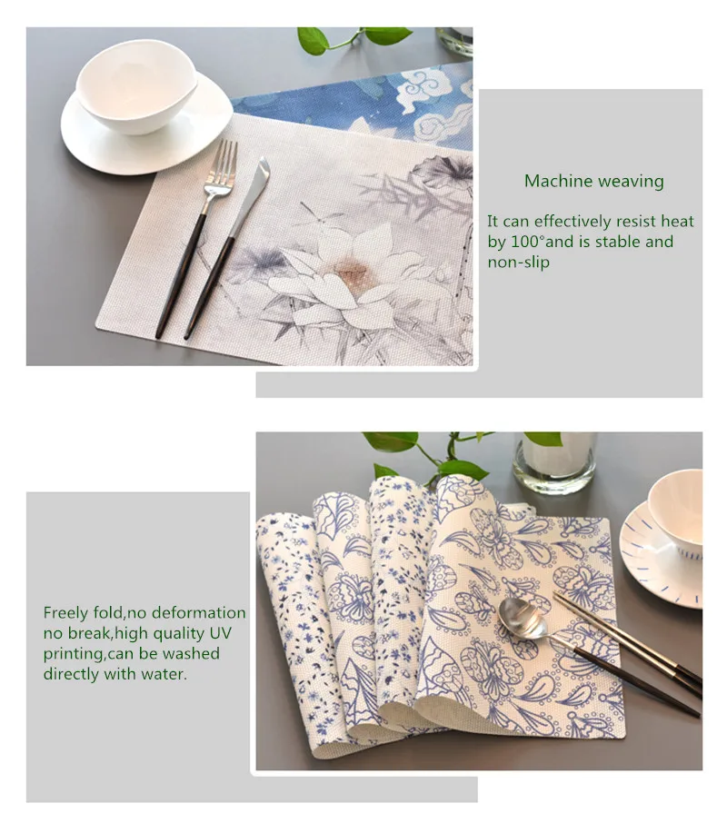 Мягкий ПВХ коврик печать обеденный стол коврик экологический водонепроницаемый нескользящий термостойкий Коврик для стола чаша коврик 1 шт