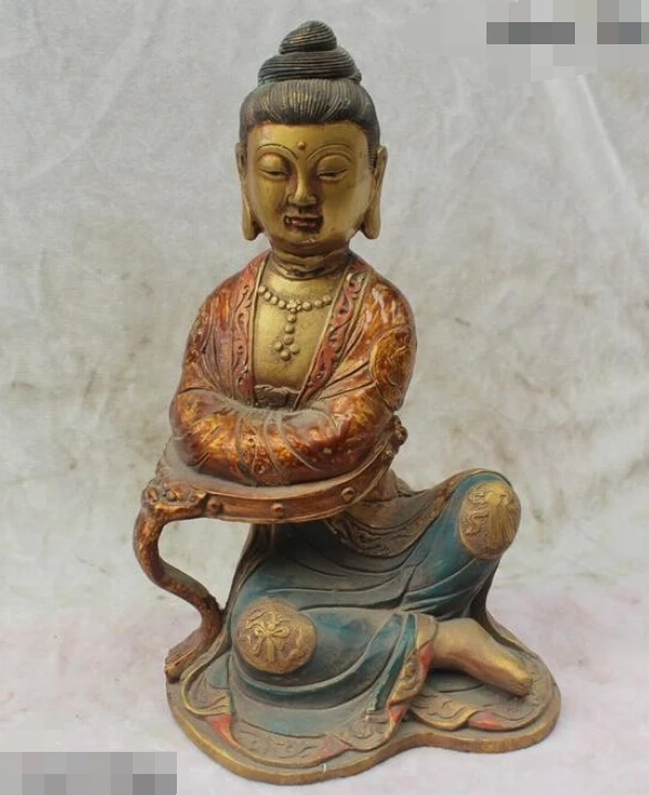 

11"China Chinese Buddhism Folk Old Purple Bronze Lucky homey Kwan-Yin Statue R0715 Discount 35%