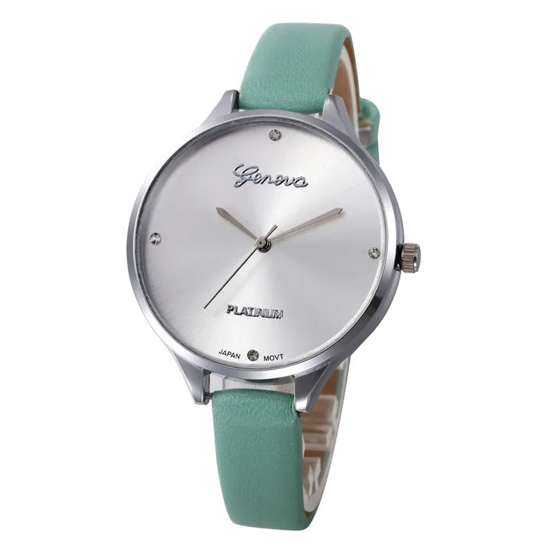 Женские кварцевые часы с простым циферблатом, Лидирующий бренд, женские повседневные наручные часы с кожаным ремешком, женские часы, Relogio Feminino# D - Цвет: E