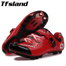 Tfsland Professional Athletic Bicycle Sports Sneakers Cycling MTB Shoes Mountain Bike Shoes Unisex Self-Locking Walking Shoes