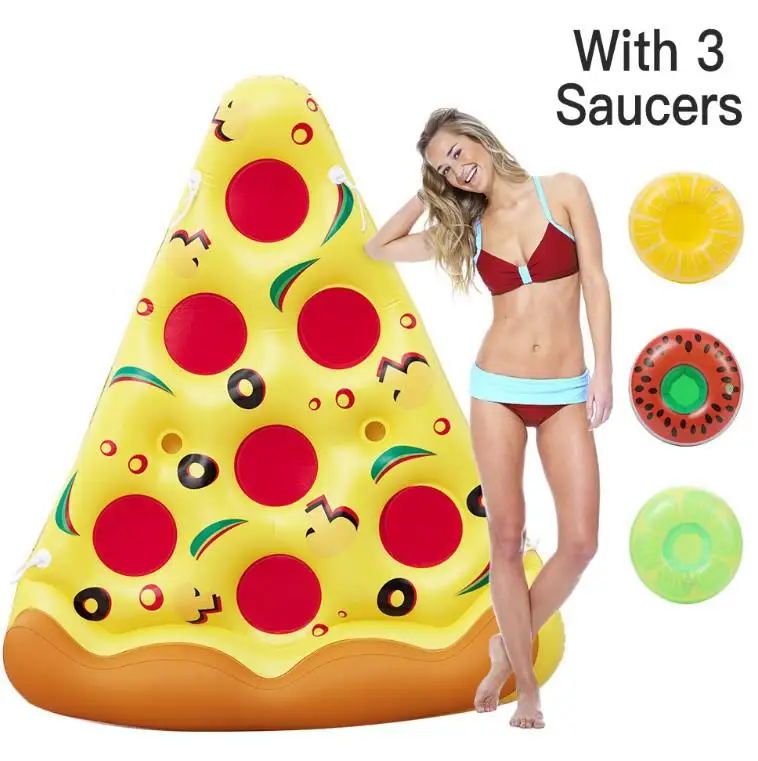 LeadingStar Kids Adult Pool Play Pizza Slice Floating Pool Inflatable Triangle Shape Party Toy Summer Bed Seat Water Relaxation
