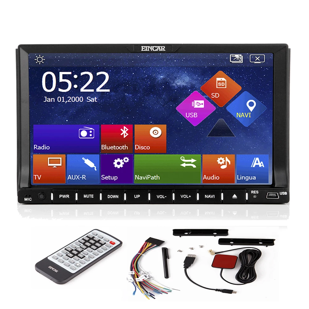 Cheap Eincar 7 inch Car DVD Player FM Accessory Movie Stereo Audio GPS Auto Radio SD in dash car stying Steering Wheel Autoradio 3