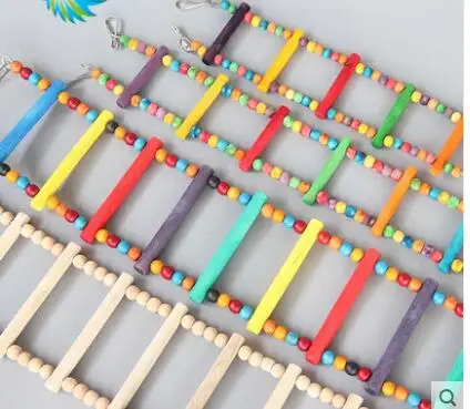 Bird Toys Parrot Toys Natural Bird Cage Accessories Ladders Colored Small Ladders Climbing