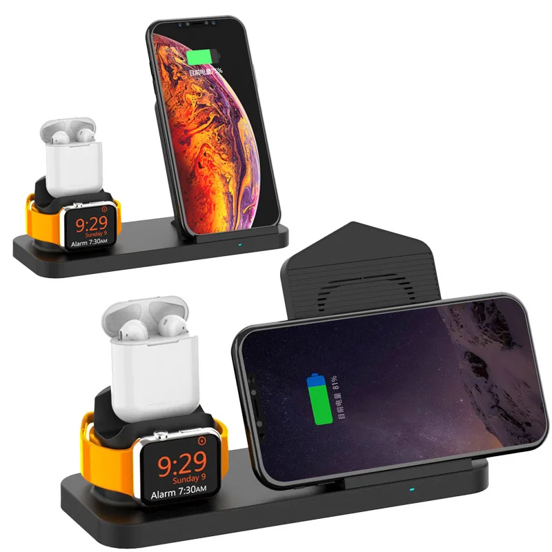 Беспроводное зарядное устройство QI 10 Вт часы для телефона iphone x xs max xr 8 plus Apple iWatch 4 3