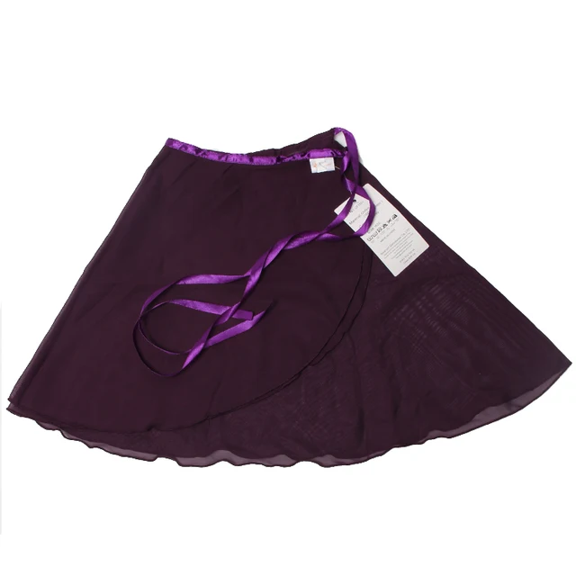 Panda Legends Women Ballet Skirt Skate Over Scarf Tutu Skirts Chiffon Dance Wrap Skirt with Waist Tie Dark Purple 38cm