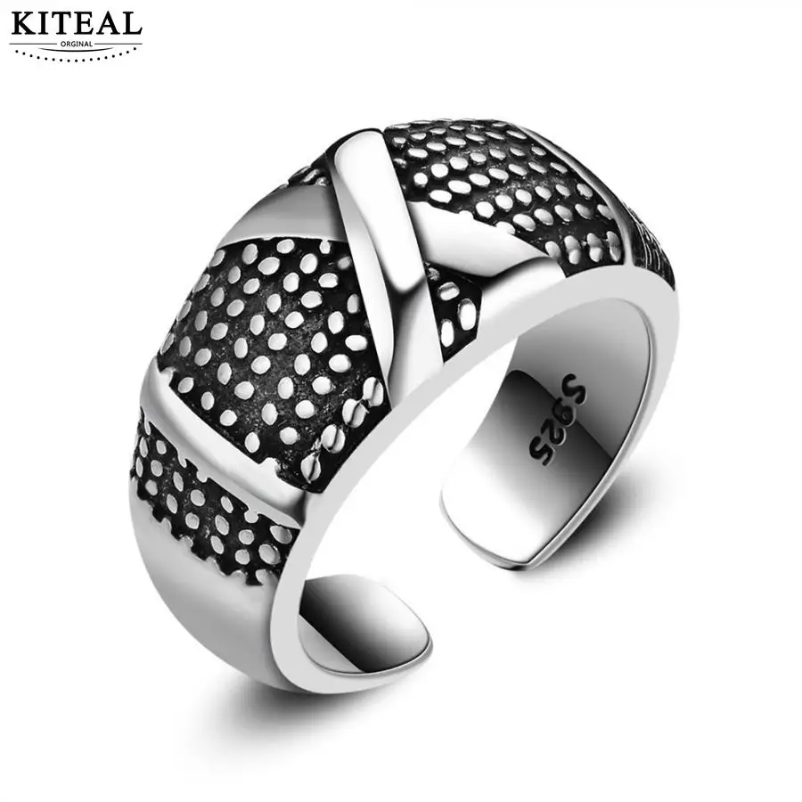 

Vintage Design Women Men Fashion Cross X Couple Rings Wholesale Birthday Cool Gift Silver Ring Party 925 Jewelry XJZ145