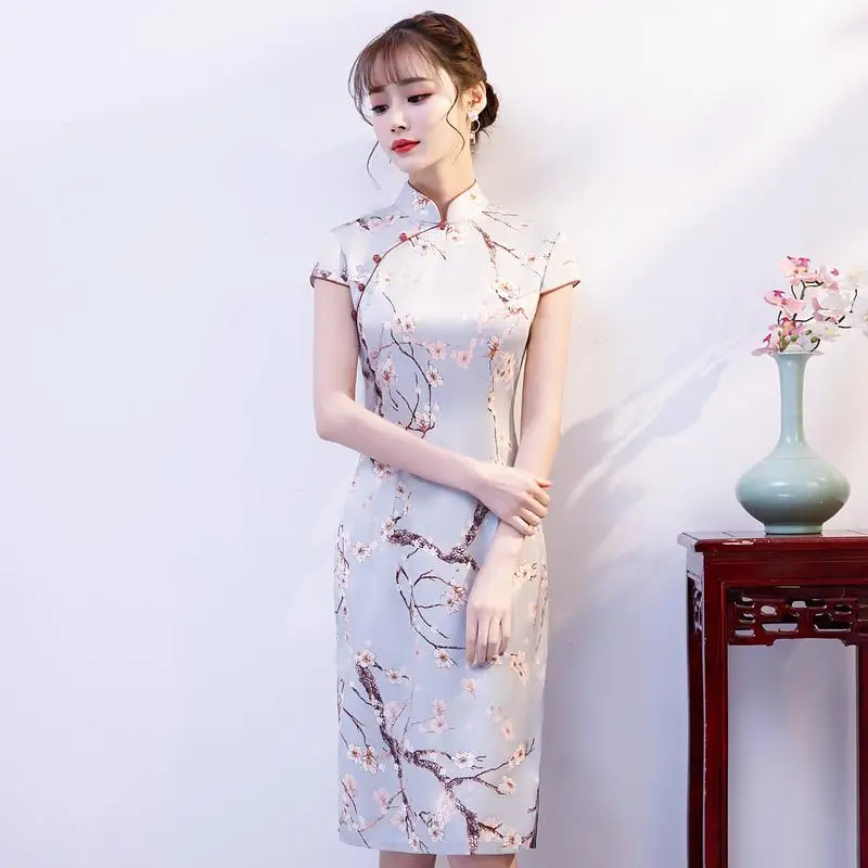Классическое цветочное Восточное женское Ретро шоу Cheongsam элегантное тонкое вечернее платье для девочек Vestidos летнее вискозное негабаритное Qipao - Цвет: Style 6