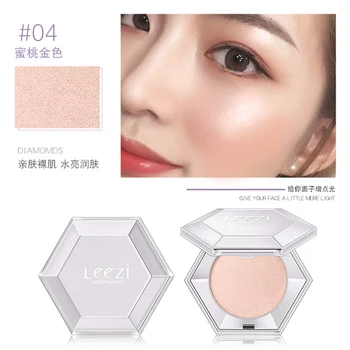 

LEEZI diamond glitter highlighter powder rose gold silver color tomato cream waterproof long lasting metallic highlighter LZ015