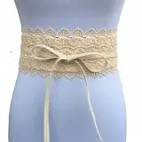 beige Женские поясные ремни из искусственной кожи кружевной пояс легко застёгивающийся корсет пояс модный пояс с застежкой платье аксессуары - Цвет: beige