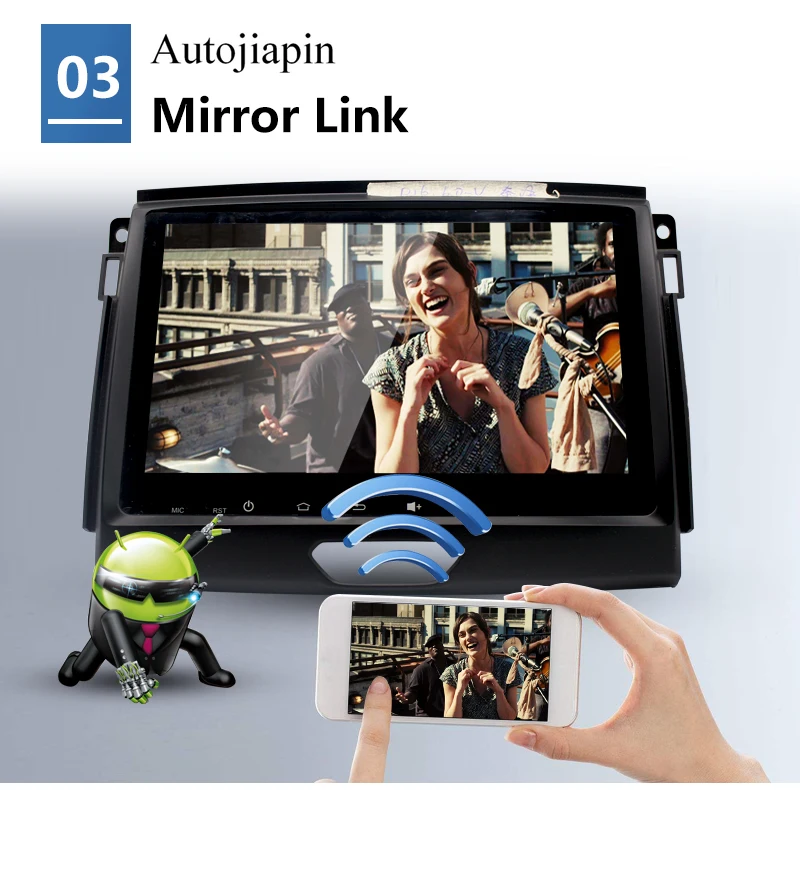 Discount AUTOJIAPIN 9" Eight Core Android 8.0 2G RAM 1024*600 Car DVD GPS Navigation Player For FORD EVEREST 2015 With HD Touch Screen 5