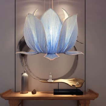 

New Chinese Fabrics Lotus pendant lights lamp Classical design lamp pendant lighting for Temple Restaurant Lighting AC110-220V