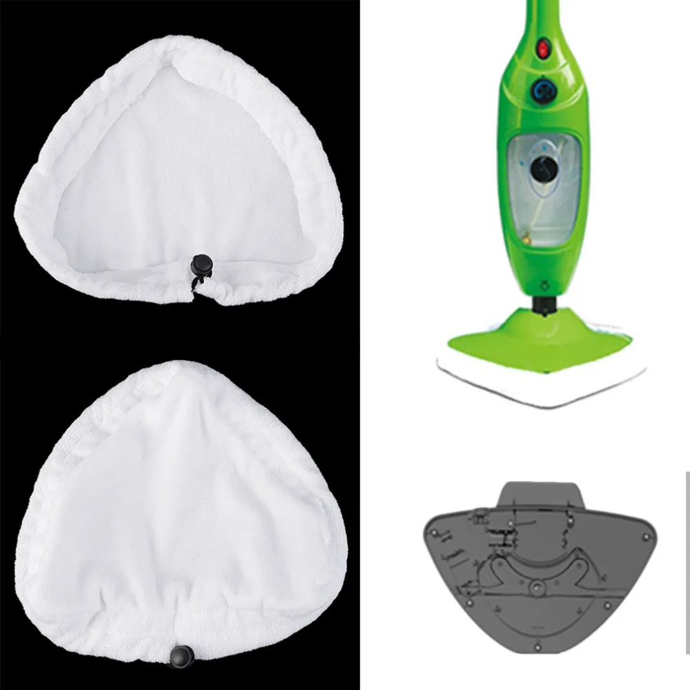 

6pcs/lot Replacement Pads Compatible for H2O H20 Steam MopReplace ment Washable Triangular Steam Mop Microfiber Cloth Pad Cover