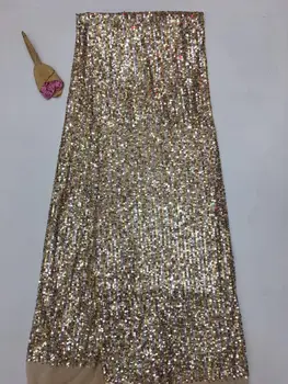 

fashionable tulle embroidery french net lace fabric Sat-6.3105 with beads for party dress