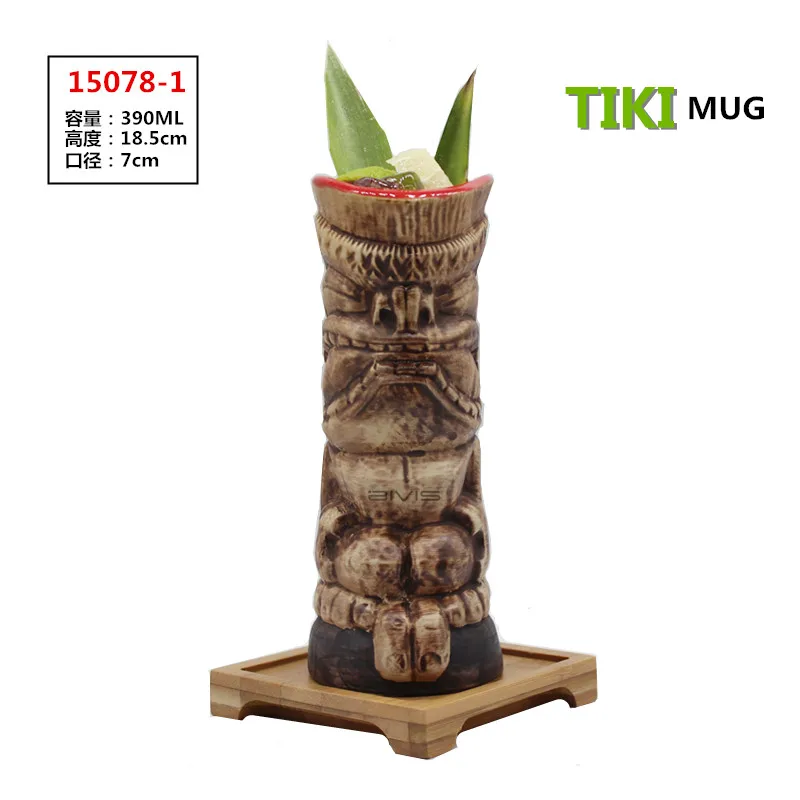 Hawaii Tiki кружки Коктейльные футбольные чашки пивные напитки Кружка вина керамическая Tiki кружки - Цвет: see chart