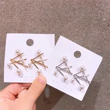 Новое поступление геометрические металлические женские Гипербола корейские сережки-шпильки ювелирные изделия Модные металлические нерегулярные полые женские серьги
