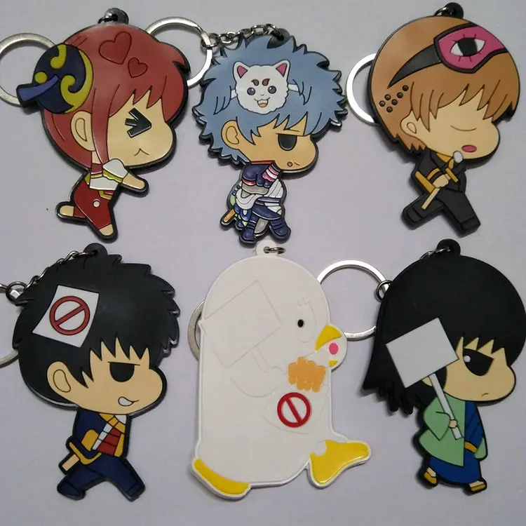 

1PCS 6CM Gintama Anime Key Chain PVC Figure Keyring cute Toys Keychain Keyholder Birthday Gift NEW