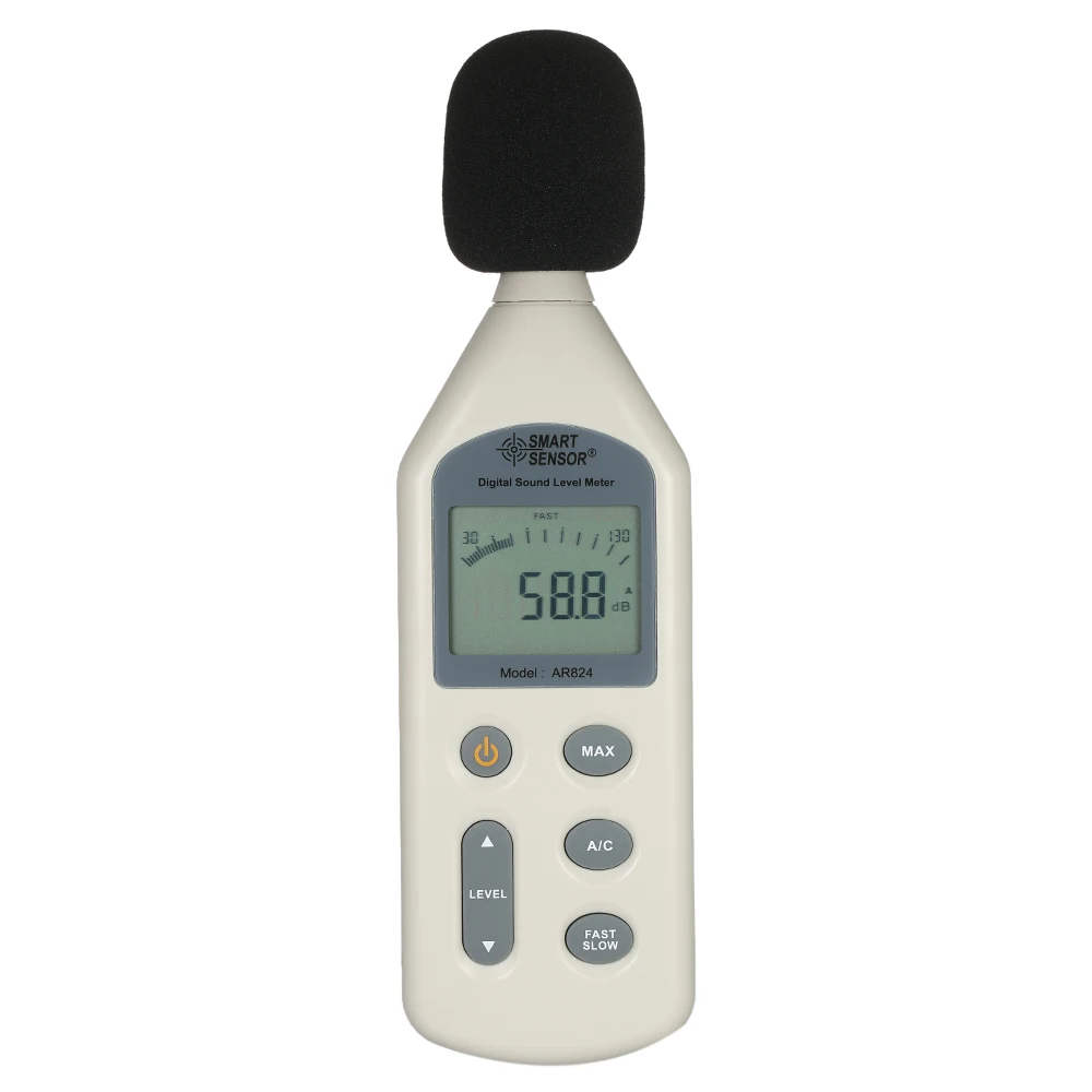 

SMART SENSOR 30-130dBA High Accuracy LCD Digital Sound Level Meter Noise Measuring Instrument Decibel Monitoring Tester