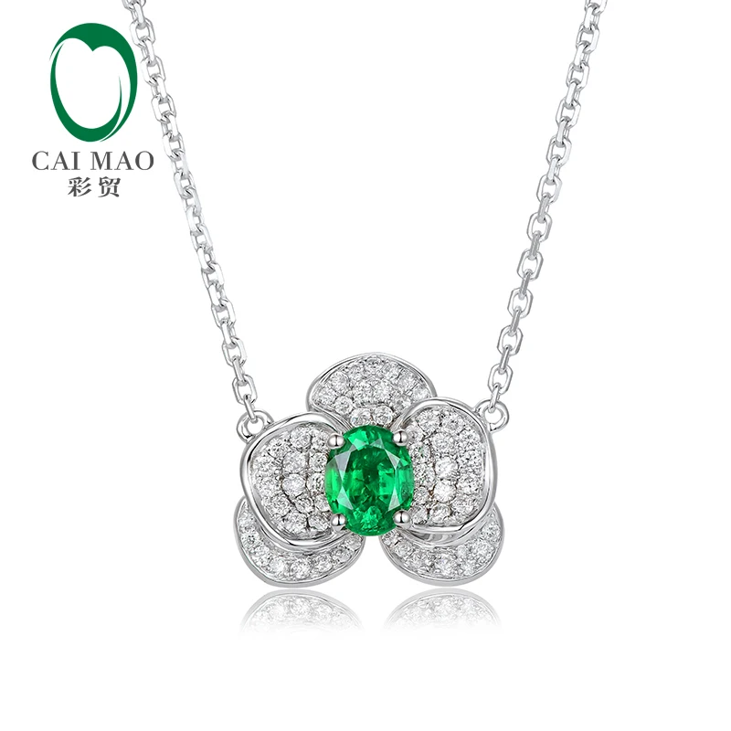 Caimao подвеска с натуральным изумрудом 14 к белое или Желтое золото 0.27ct H SI